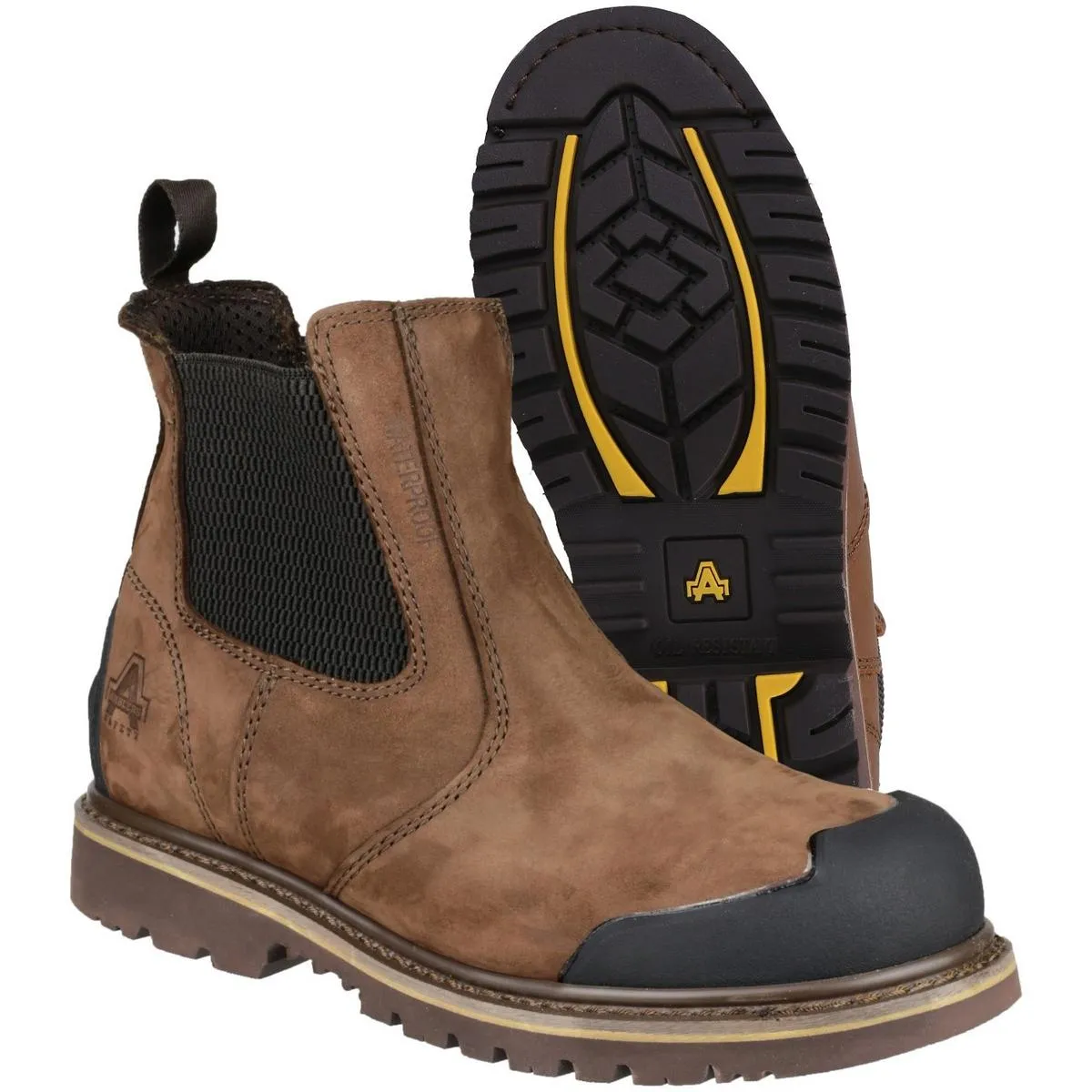 Amblers Safety FS225 Goodyear Welted Waterproof Pull On Chelsea Safety Boot Brown
