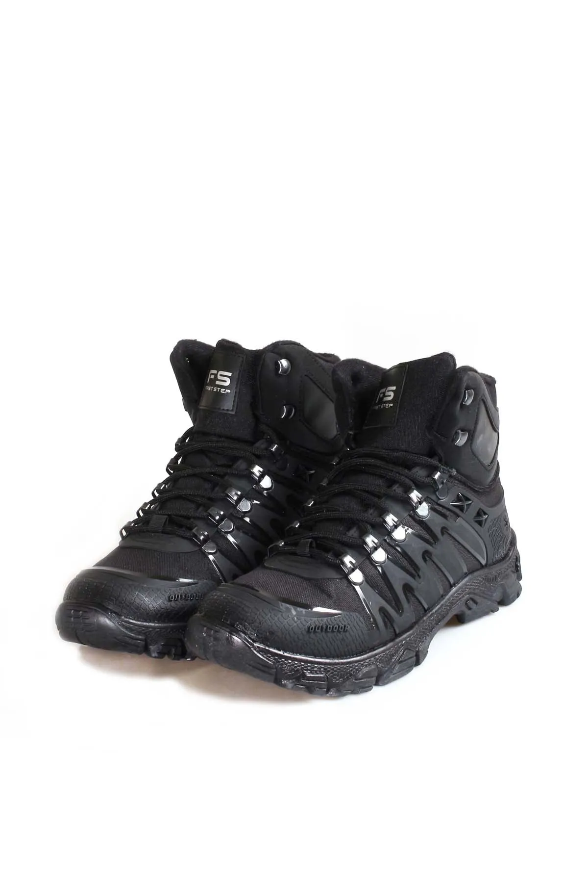 Black Rugged Hiking Boots-Wessi