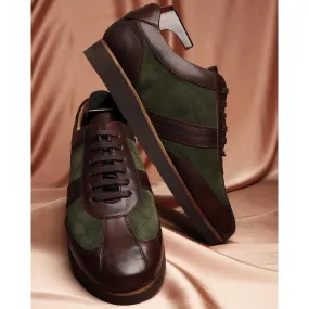 Brown   Olive Green Suede Classic Lightweight Sneakers