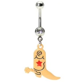 Cowboy Boot Belly Button Ring