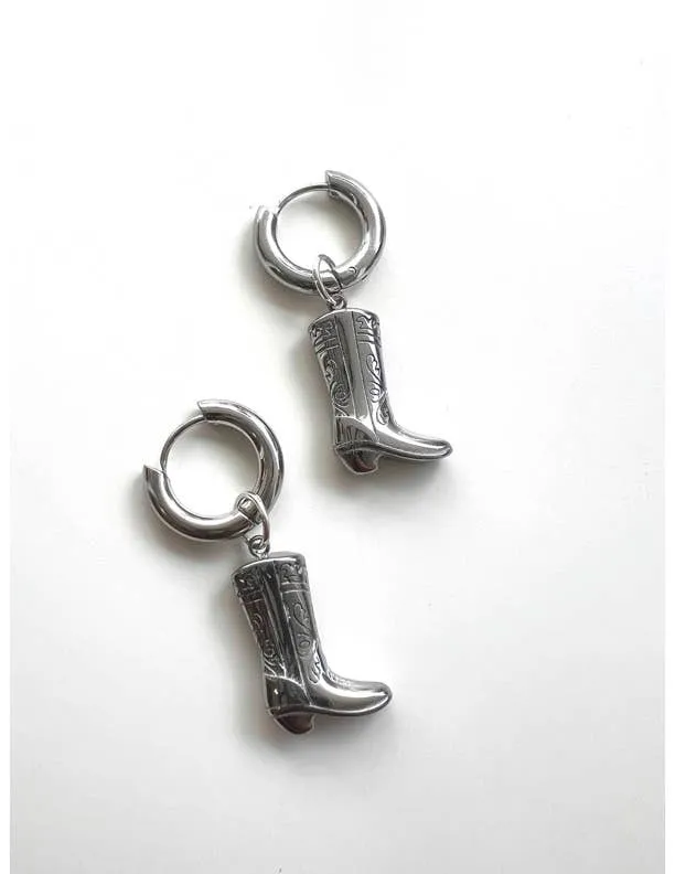 Cowboy Boot Huggie Earrings Gold