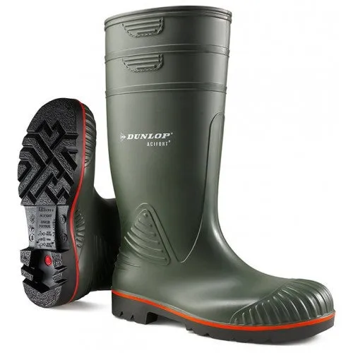 Dunlop Acifort Dark Green Steel Toe Wellington W138