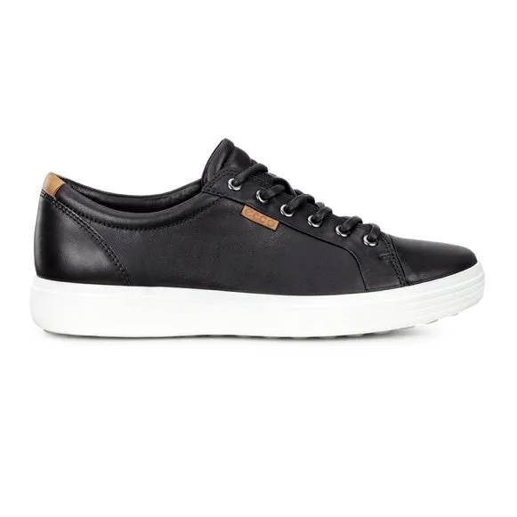 ECCO SOFT 7 Black Mens Leather Sneaker