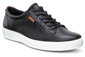 ECCO SOFT 7 Black Mens Leather Sneaker