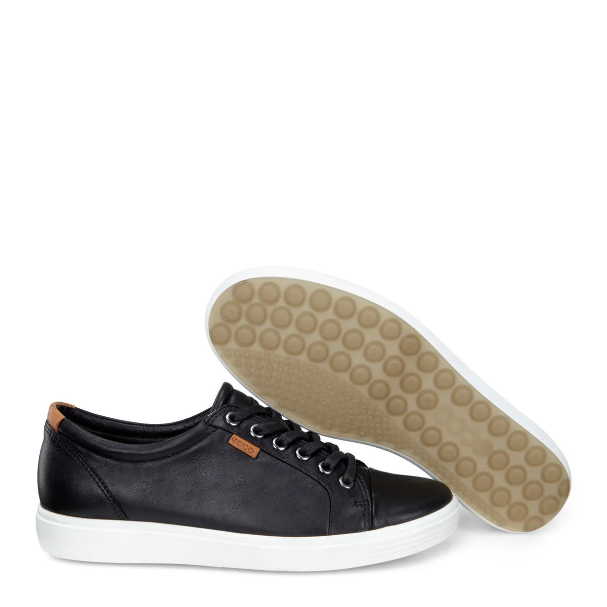 ECCO SOFT 7 Black Mens Leather Sneaker
