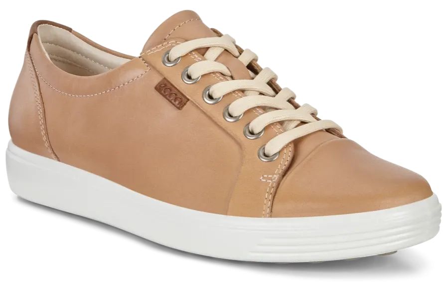 ECCO Soft 7 Powder Sambal (Light Tan) Ladies Nubuck Leather Sneaker