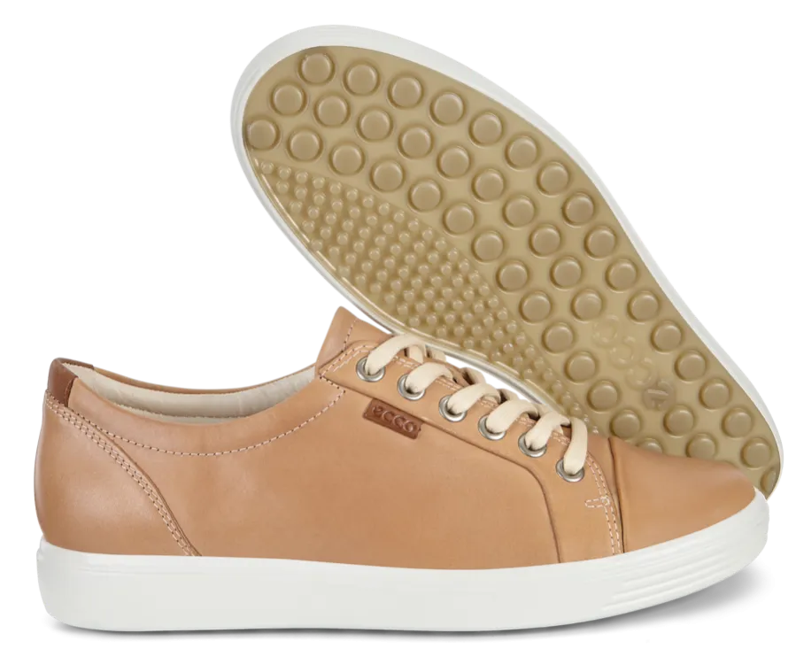 ECCO Soft 7 Powder Sambal (Light Tan) Ladies Nubuck Leather Sneaker