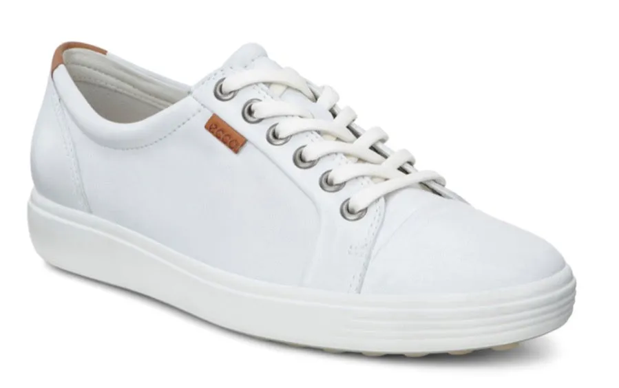 ECCO Soft 7 White Ladies Leather Sneaker