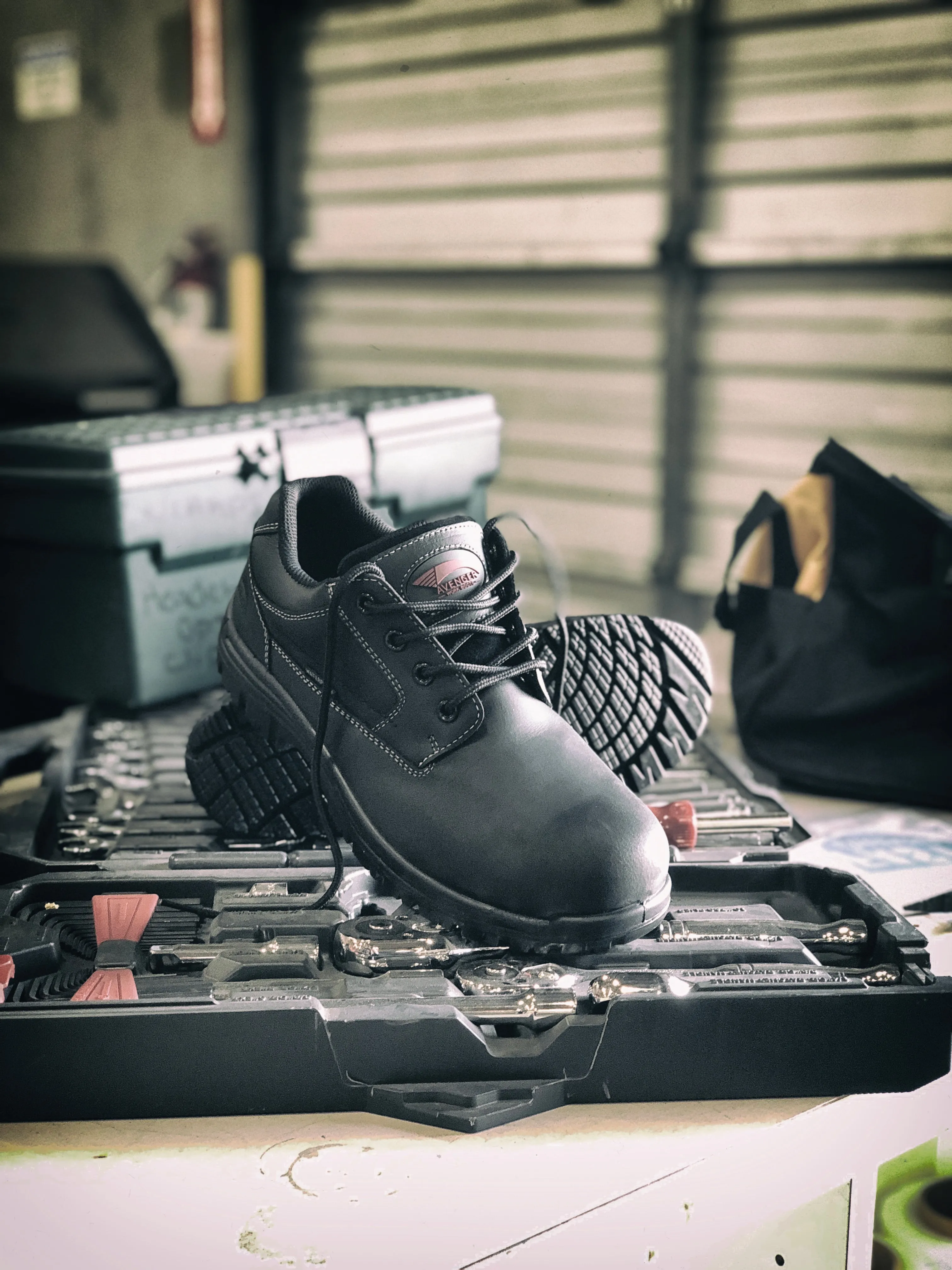 Foreman Black Composite Toe EH WP Oxford Work Shoe