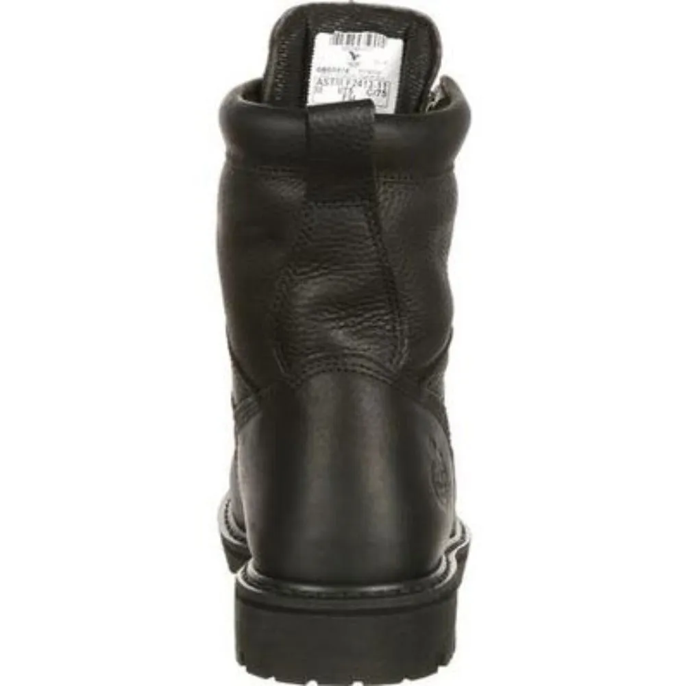 Georgia Boot Low Heel Logger Men's Lace-to-toe Work Boots G8010 In Black
