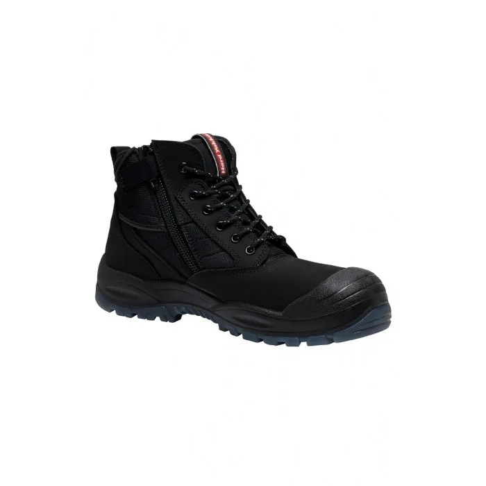 HARD YAKKA Y60235 NITE VISION ZIP SIDE SAFETY BOOT - BLACK