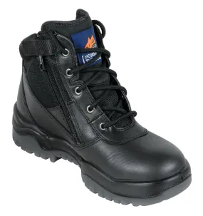 Mongrel Black Kip Leather Boot Lace up And Zipper Boot
