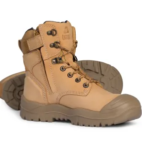 Mongrel - Wheat High Leg Zip Safety Vibram Rubber Boot
