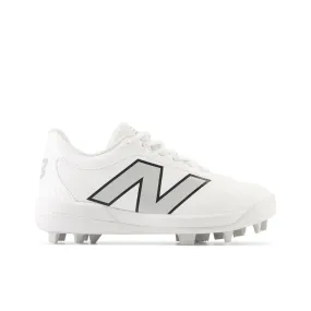 New Balance 4040v7 White Youth Molded Cleats
