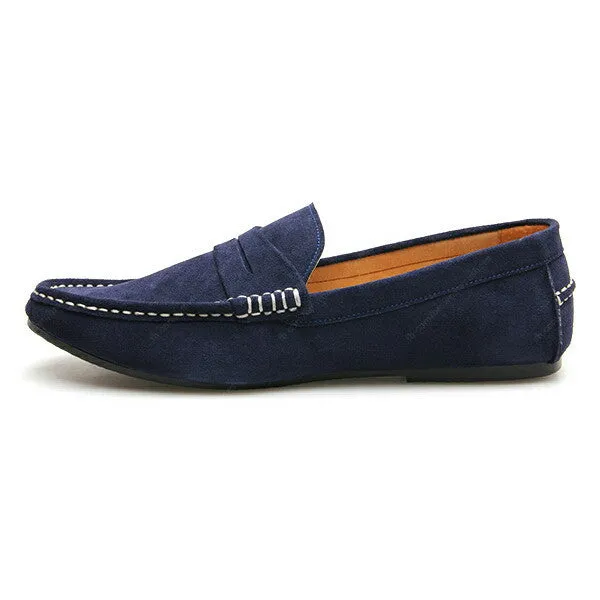Penny Leather Loafer Suede Navy