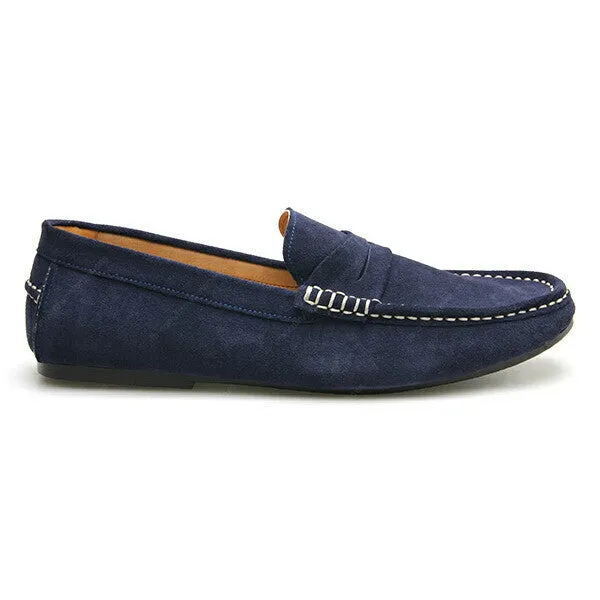 Penny Leather Loafer Suede Navy