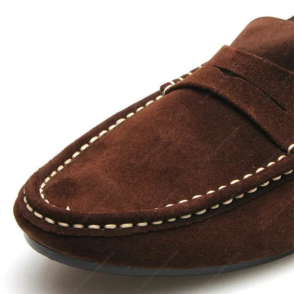 Penny Leather Loafer Suede Raw Dark Brown