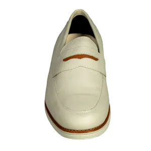 Sandro Moscoloni Men's Natal Off White Mocc Toe Penny Slip on