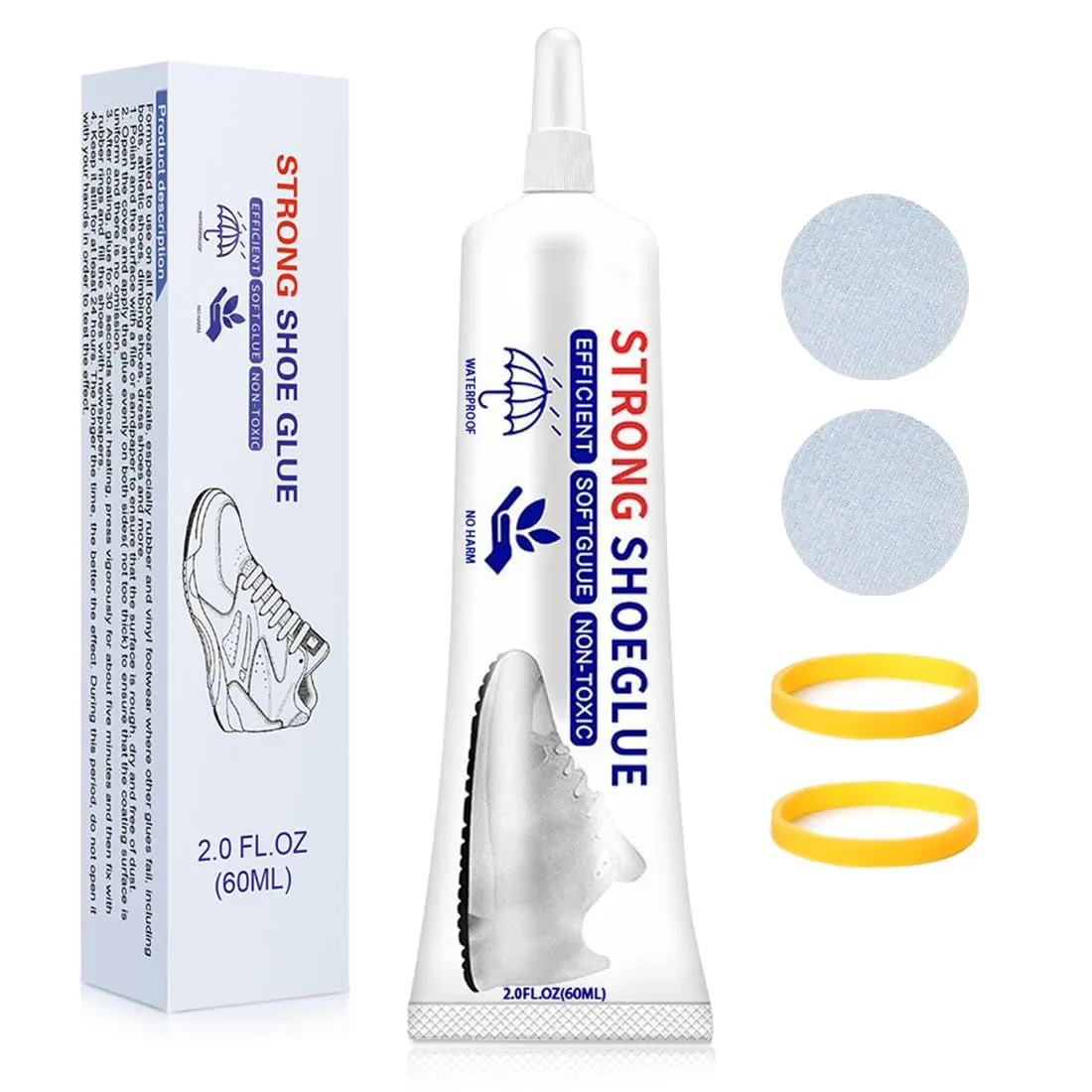 Shoe Glue Sole Repair, Slow-Drying Transparent Shoe Repair Glue Kit, Waterproof, Non-Hardening Adhesive