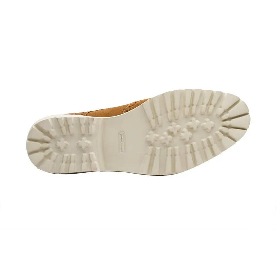 Tan Suede Lightweight Wingtip Monks