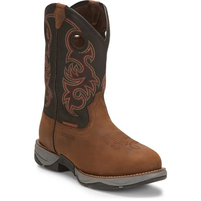 Tony Lama Junction Black Waterproof Round Toe Steel Toe RR3355