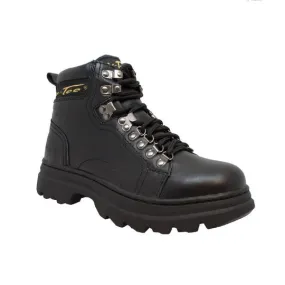 Women's 6" Steel Toe Work Boot Black Leather Boots